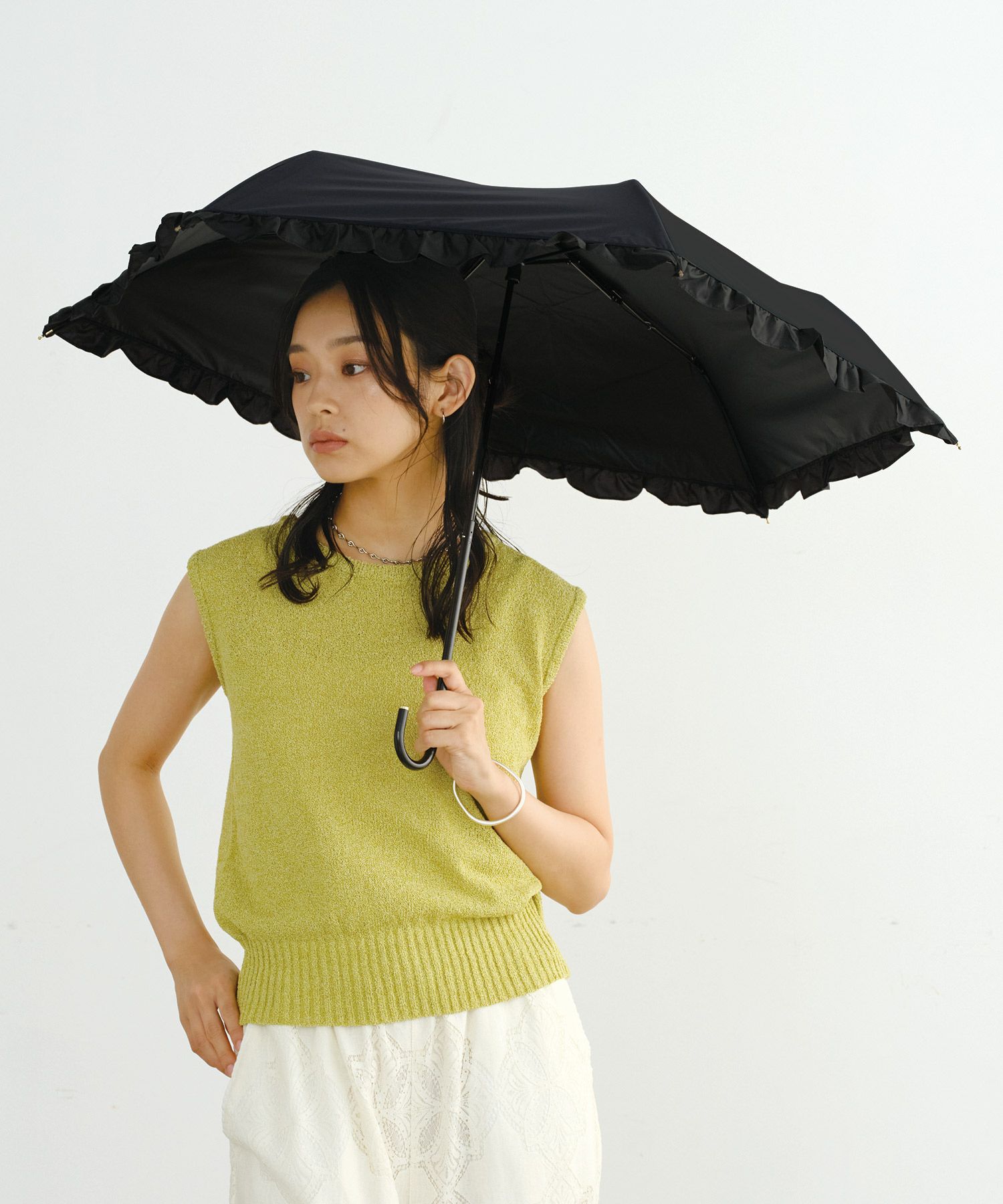 遮光クラシックフリル ミニ Wpc. ギフト対象 日傘 折りたたみ 晴雨兼用