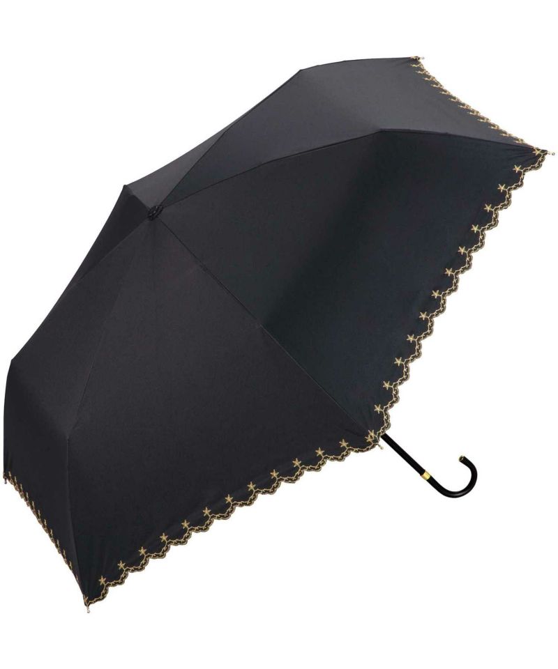 ギフト対象 日傘 折りたたみ傘 遮光星柄スカラップ ミニ