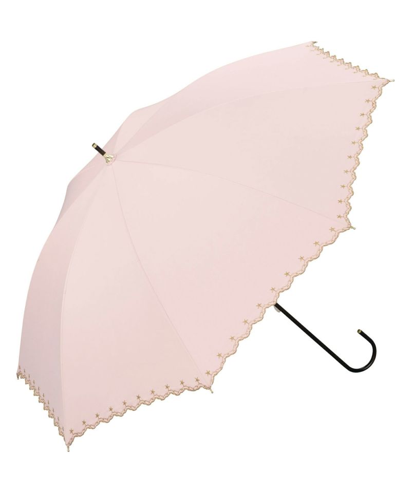 【色: ピンク】【2023年】Wpc. 日傘 遮光星柄スカラップ ミニ ピンク