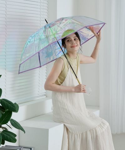 パイピング シャイニーアンブレラ shiny plastic umbrella 長傘