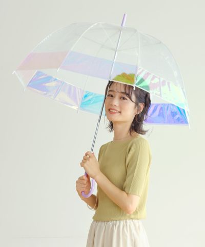 シャイニーアンブレラ(手開き) shiny plastic umbrella 長傘