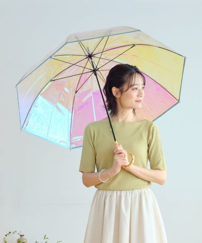 シャイニーアンブレラ(手開き) shiny plastic umbrella 長傘