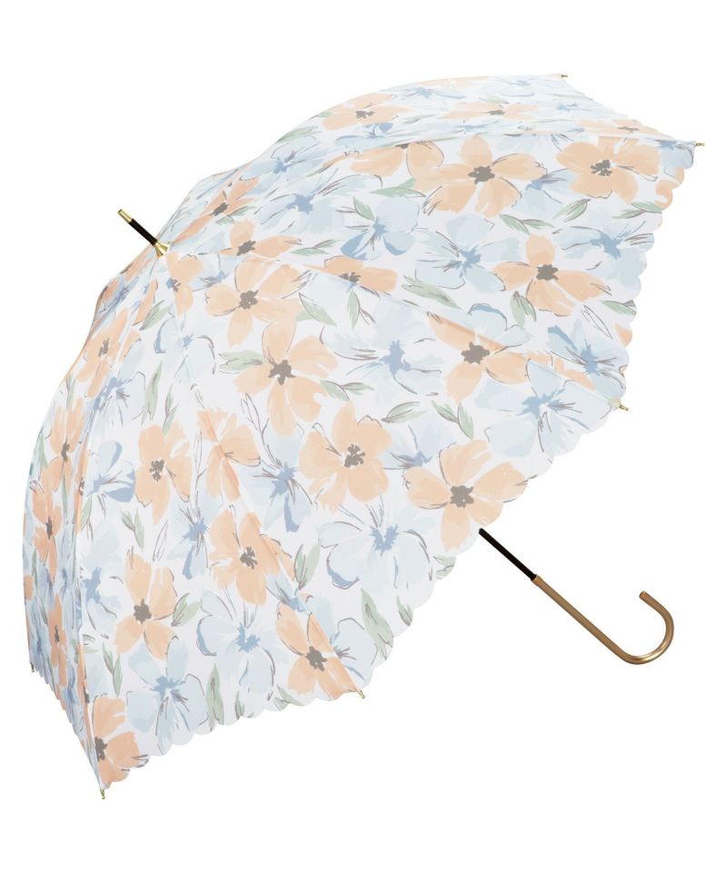 【色: ピンク】202Wpc. 雨傘 フラワーウォール ピンク 長傘 58cm