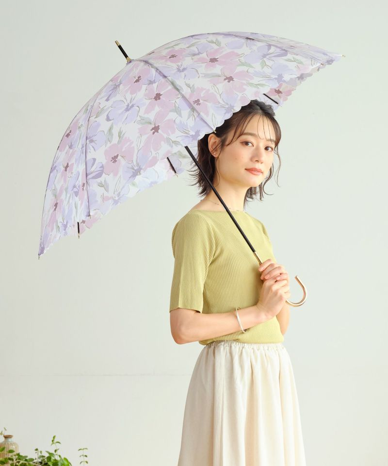 【2023年】Wpc. 雨傘 ハナプリント グレー 長傘 58cm レディース