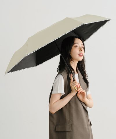 遮光アニマルパイピング ミニ 日傘 折りたたみ傘 ギフト対象 晴雨兼用