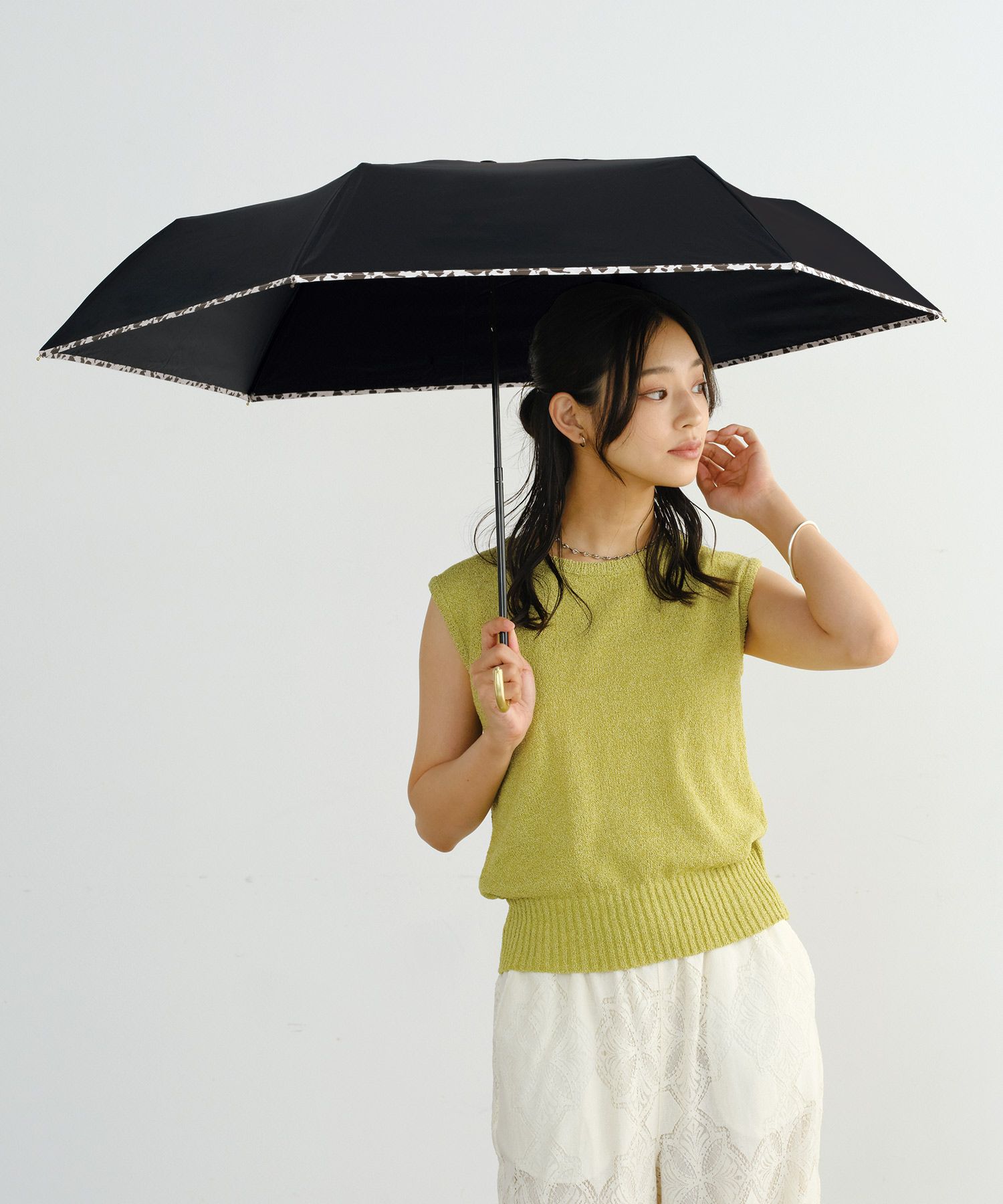 遮光アニマルパイピング ミニ 日傘 折りたたみ傘 ギフト対象 晴雨兼用