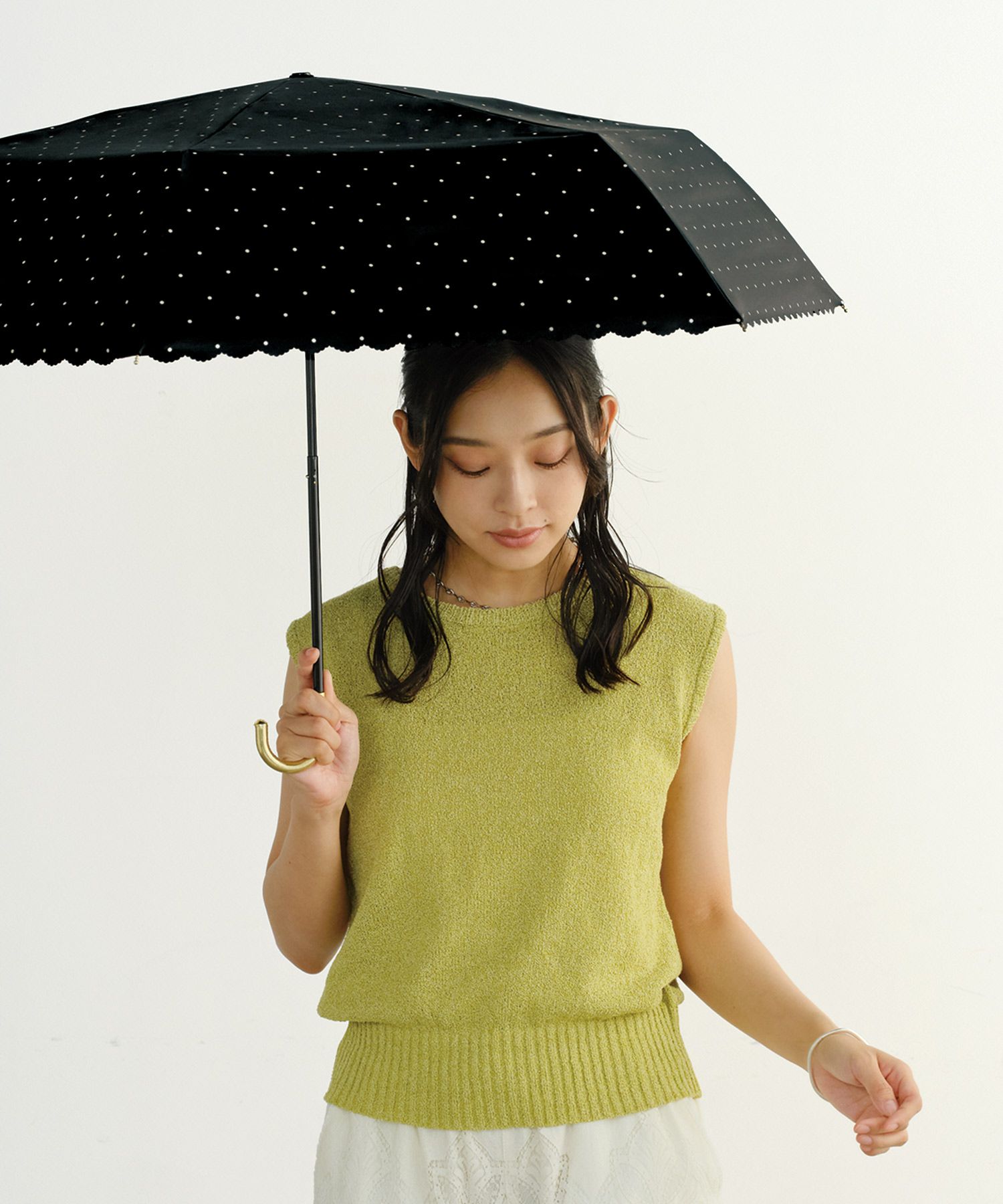 遮光ドットフラワーポイント ミニ 日傘 折りたたみ傘 ギフト対象 晴雨