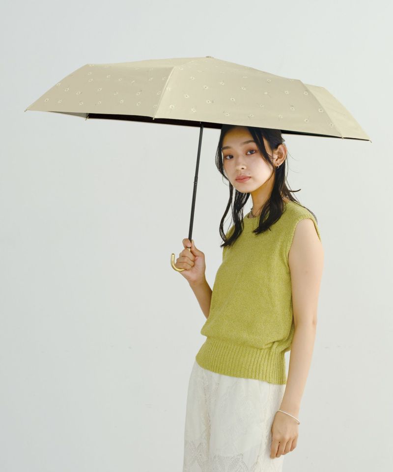 遮光ゴールドラインマーガレット ミニ 日傘 折りたたみ傘 ギフト対象