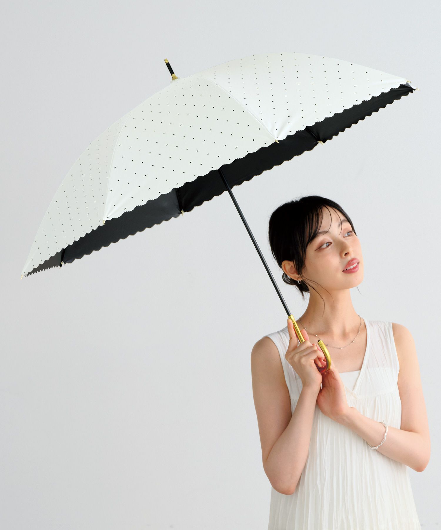 遮光ドットフラワーポイント 日傘 長傘 晴雨兼用 Wpc. | 【公式】Wpc