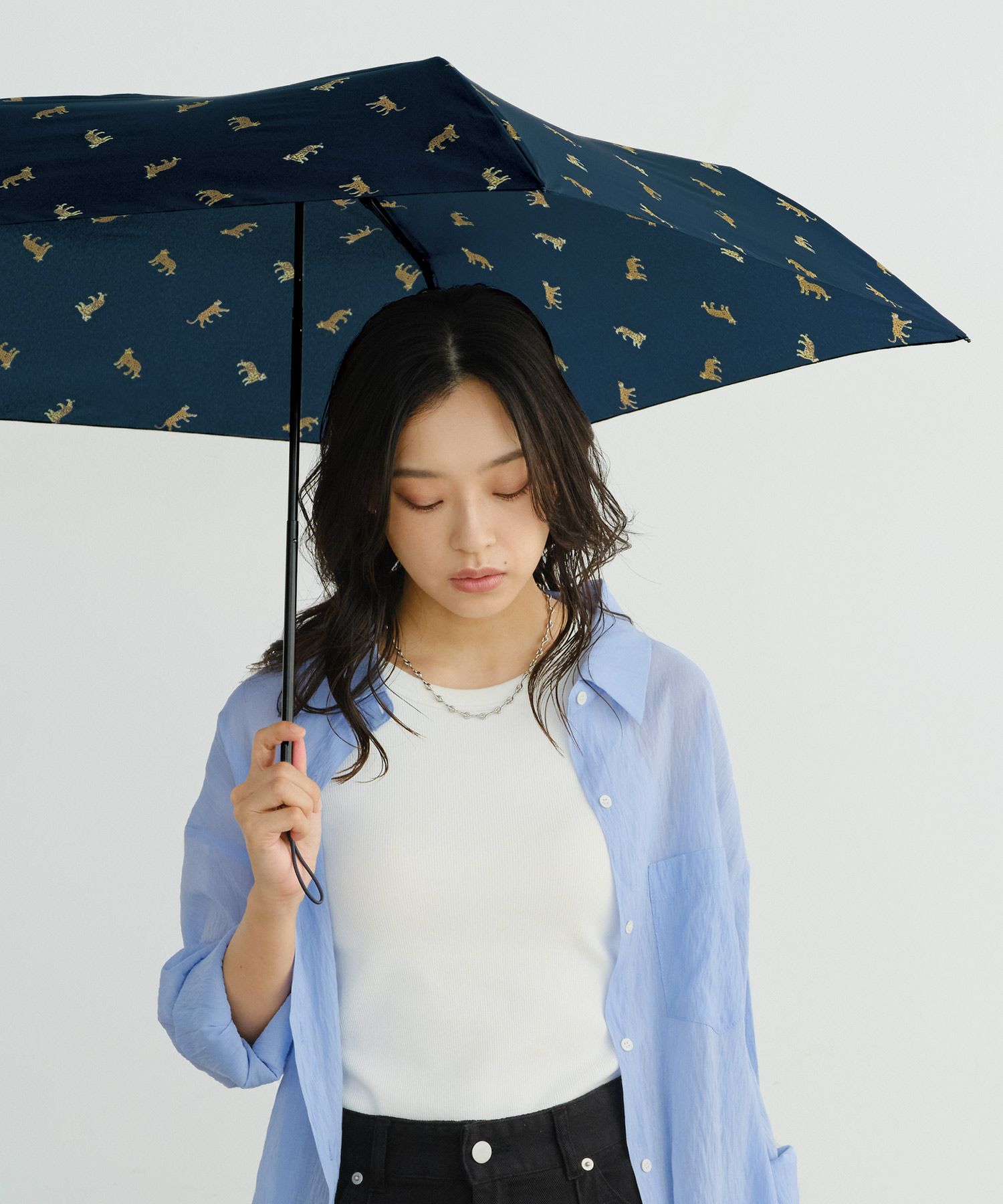 Air-Light]レオパード&タイガー ミニ 雨傘 折りたたみ傘 晴雨兼用