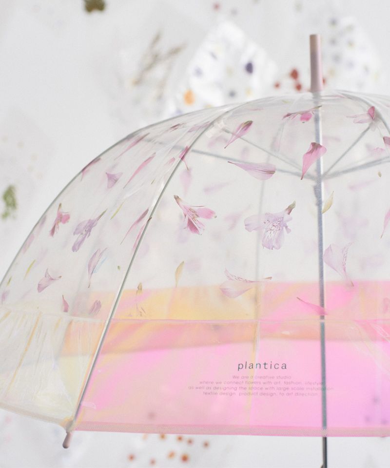 雨傘 ビニール傘 [plantica×Wpc.]フラワーアンブレラ プラスティック シャイニー shiny plastic umbrella