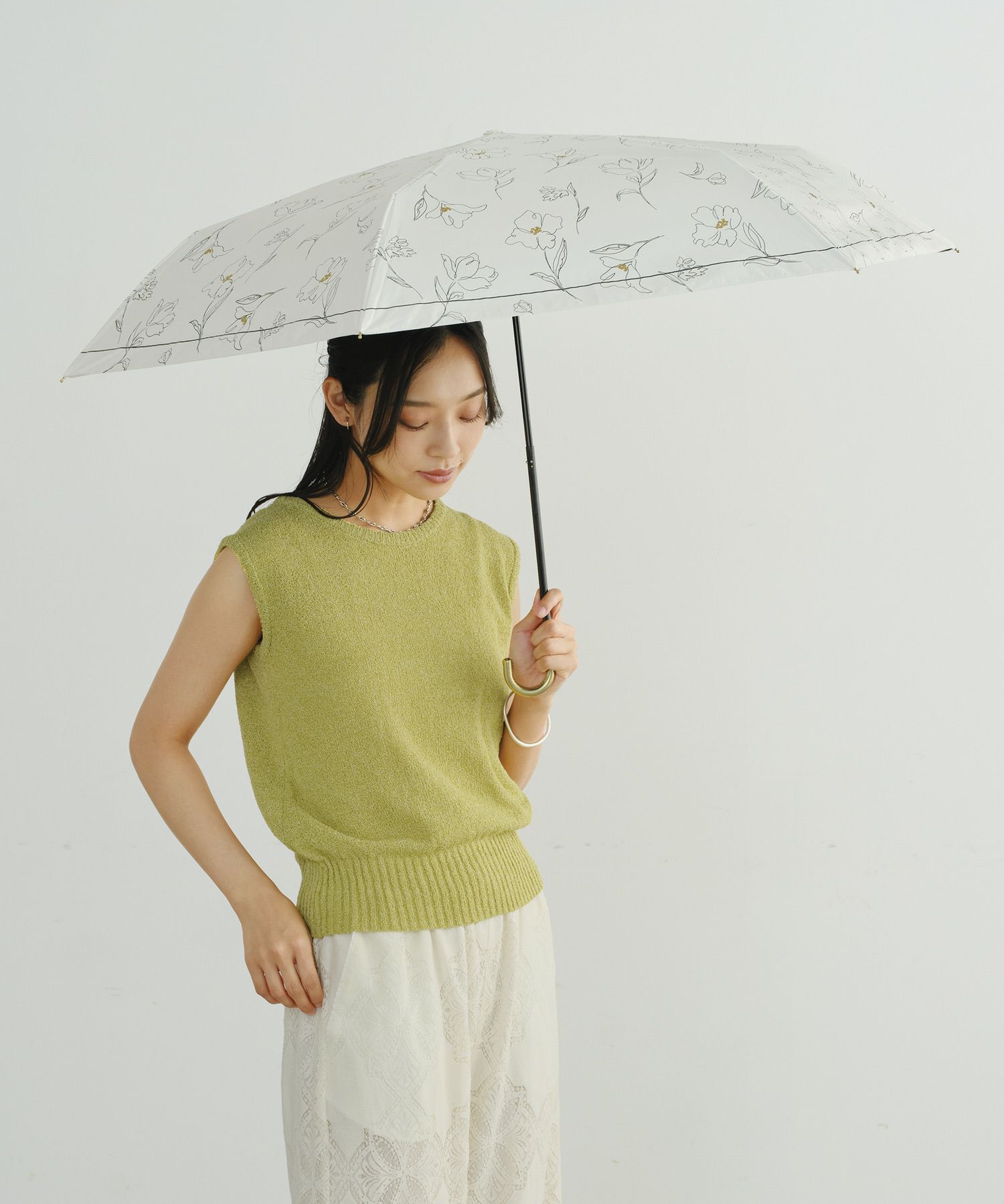 遮光フラワードローイング ミニ Wpc. ギフト対象 日傘 折りたたみ傘