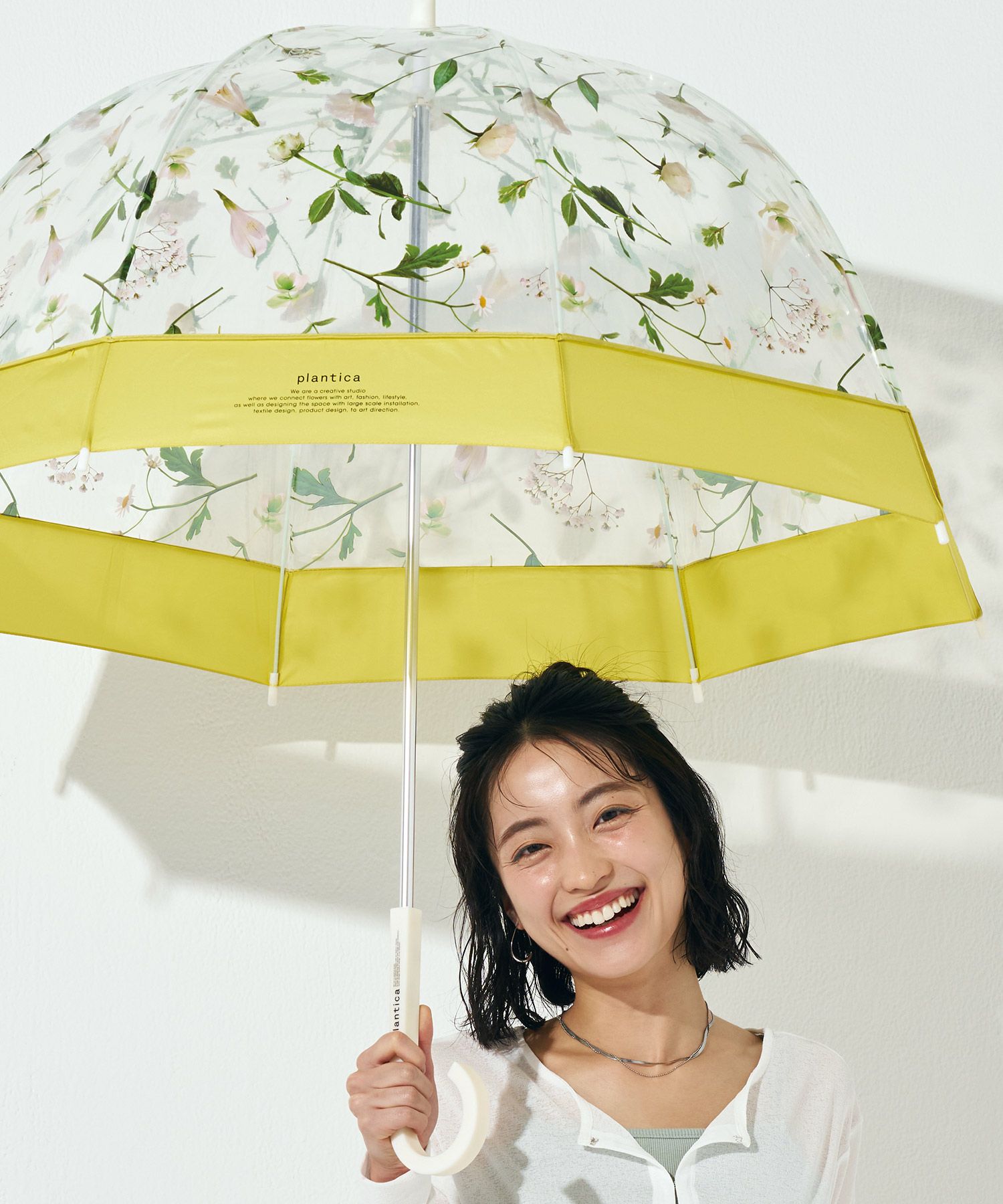 plantica×Wpc. フラワーアンブレラプラスティック 雨傘 長傘 晴雨兼用