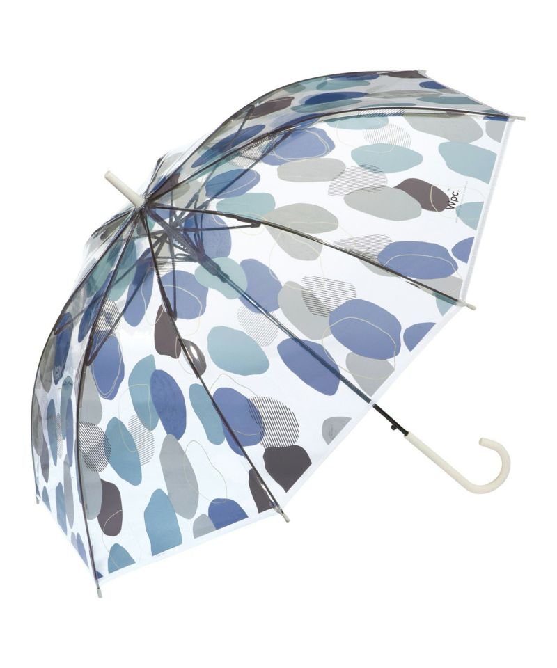 ニュアンスパターンブルー Wpc. 雨傘 ビニール傘 長傘