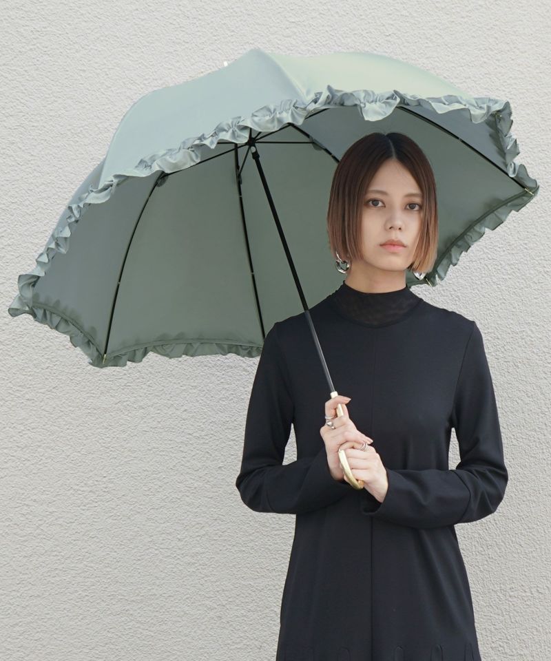 セール50%オフ】サテンフリルアンブレラ Wpc. 雨傘 長傘