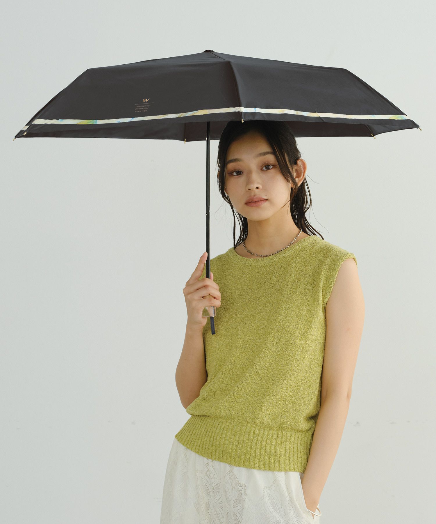 遮光ニュアンスライン ミニ Wpc. ギフト対象 日傘 折りたたみ 晴雨兼用