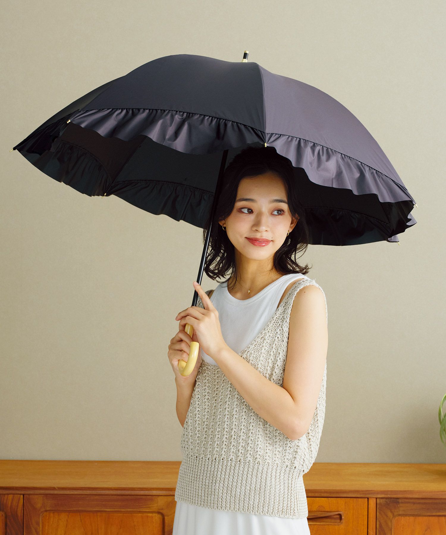 遮光ドームパラソル フリル Wpc. 日傘 長傘 | 【公式】Wpc. ONLINE STORE