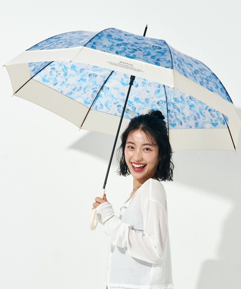 plantica× Wpc.]切り継ぎフラワーアンブレラ Wpc. 雨傘 長傘 晴雨兼用