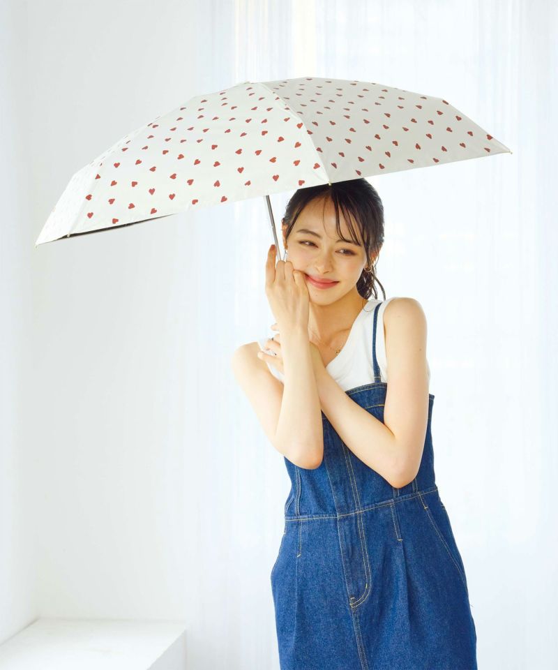 遮光ジャギーハート ミニ Wpc. ギフト対象 日傘 折りたたみ 晴雨兼用