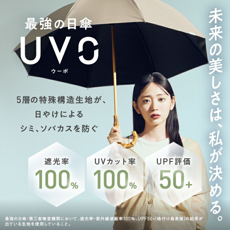 Amazon.co.jp: 【2025】最強の日傘 日傘 UVO（ウーボ）CALM 3段