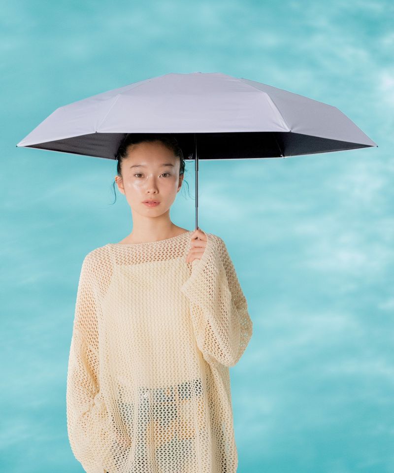晴雨兼用折りたたみ日傘】フワクールホワイト ボタニカル 雨の日