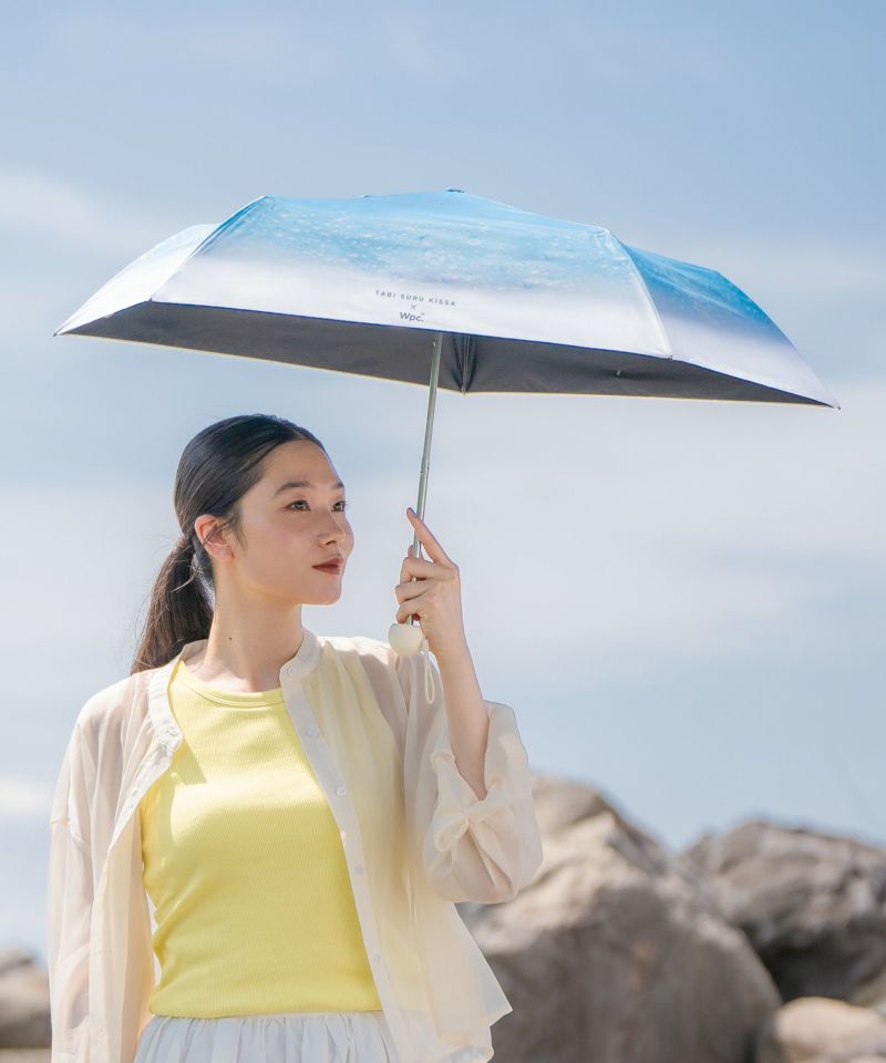 WPC 旅する喫茶コラボクリームソーダ　アンブレア折り畳たたみ傘 10%OFFクーポン有》旅する喫茶×Wpc. クリームソーダアンブレラ