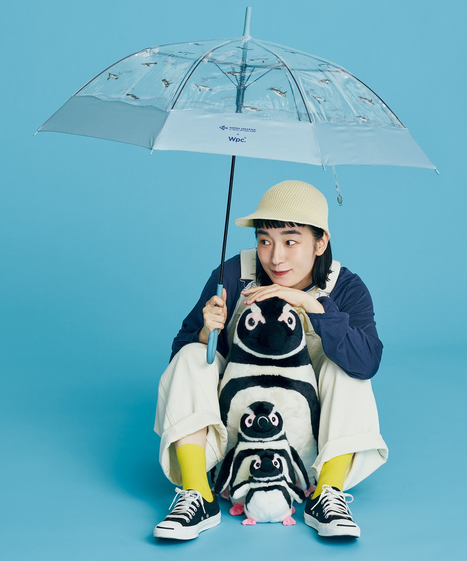 ビニール傘]すみだ水族館×Wpc. スイミングペンギンアンブレラ 雨傘 長